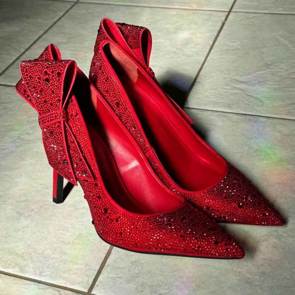 INC International Concepts Red Glitter Heels